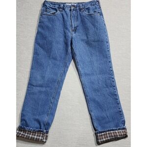 Guide Gear Mens Flannel Lined Jeans Blue Denim Plaid Lining 36x34 Warm Rugged